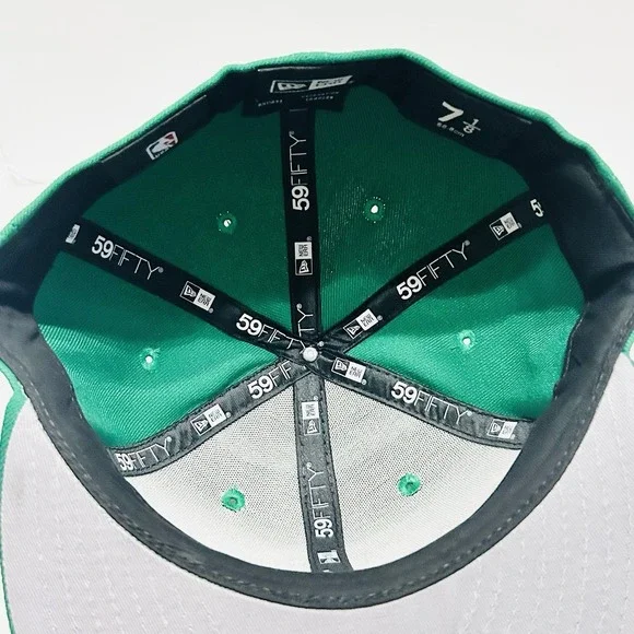 New‎ Era Boston Celtics NBA Champions Patch 59FIFTY Fitted Hat Cap 7 1/8 Green - Picture 6 of 6